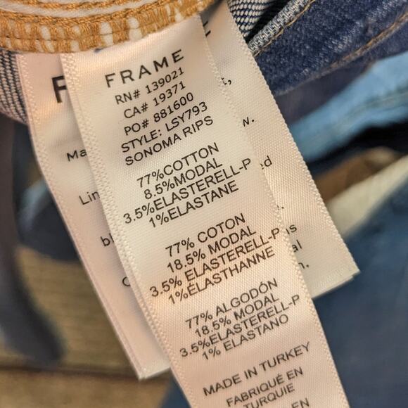 Frame Le Sylvie Slender Straight Denim Jeans Size 24 - Picture 9 of 10